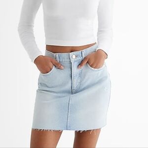 High rise denim mini skirt